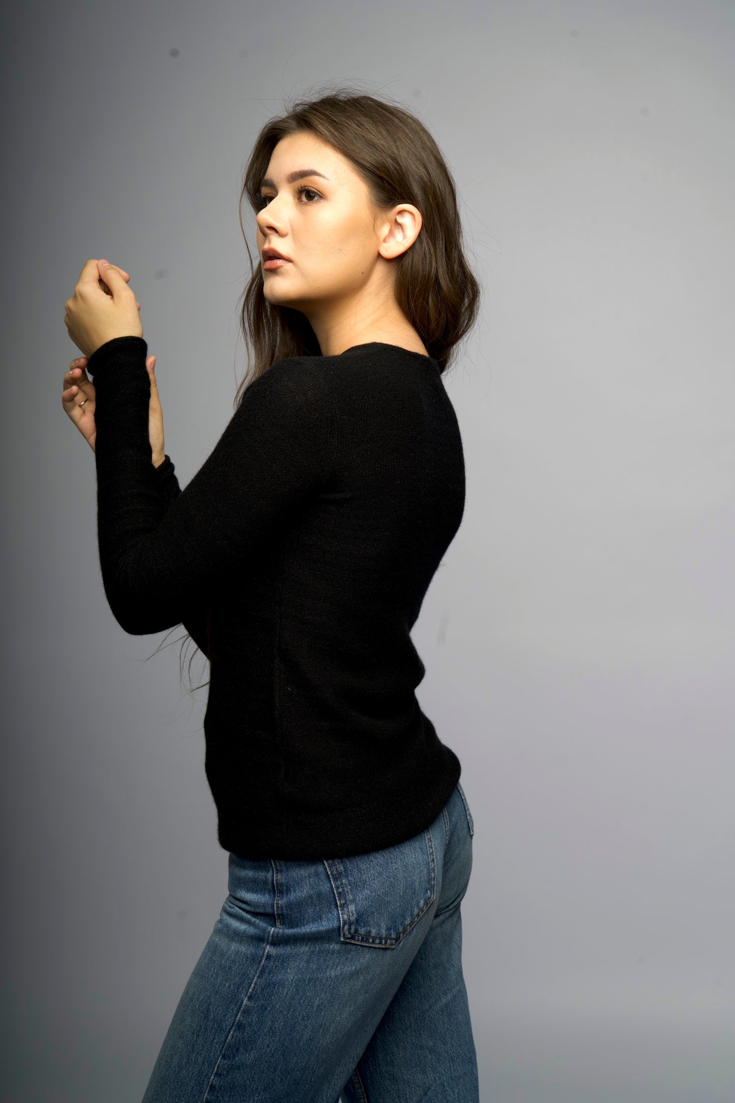100% Cashmere Womens Round Neck