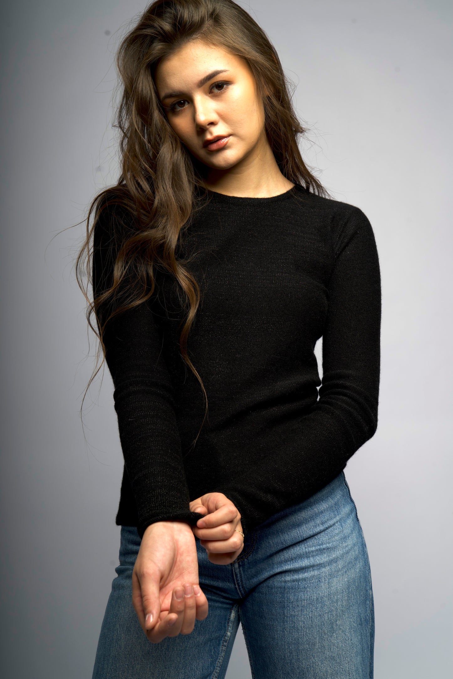 100% Cashmere Womens Round Neck