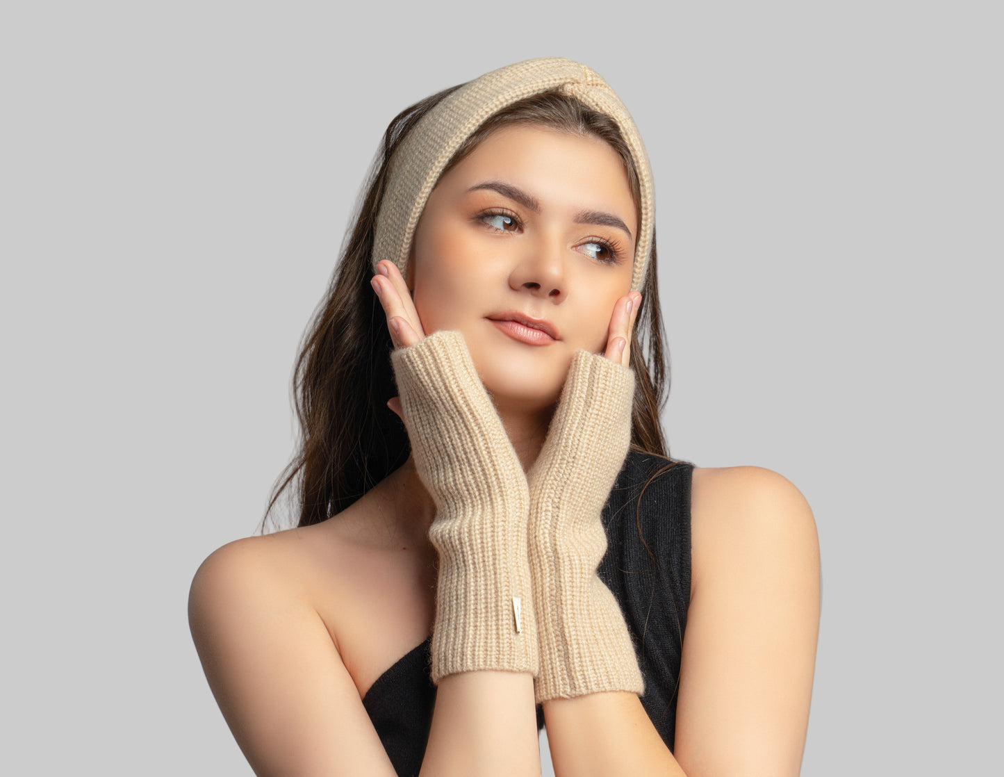 100% Cashmere Fingerless Gloves