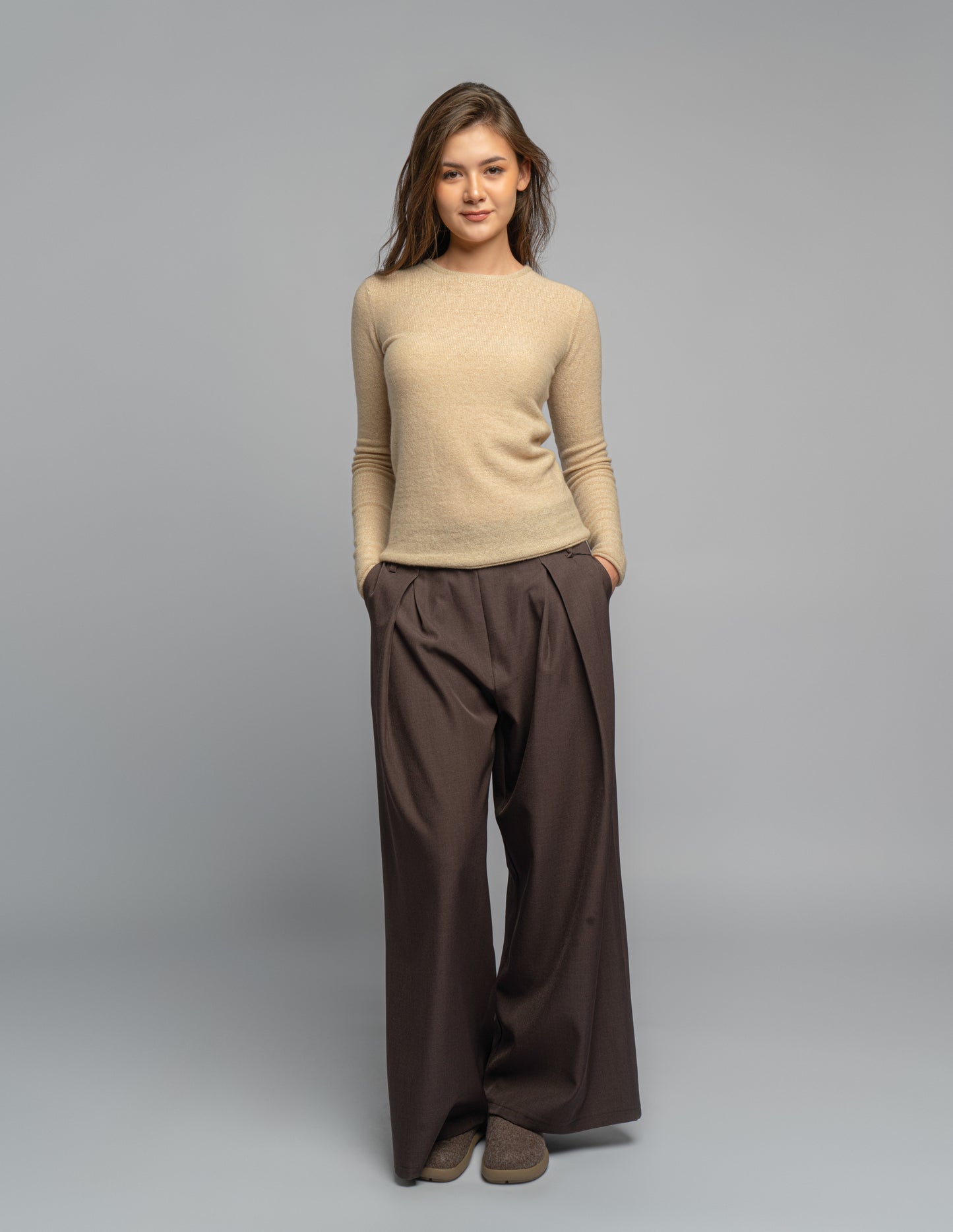 100% Cashmere Womens Round Neck