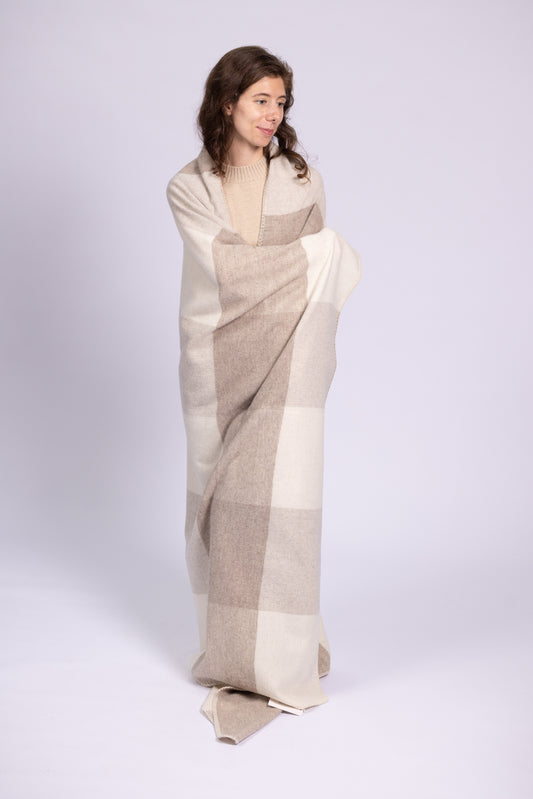 Sheep Wool 100% Throw blanket, Plaid